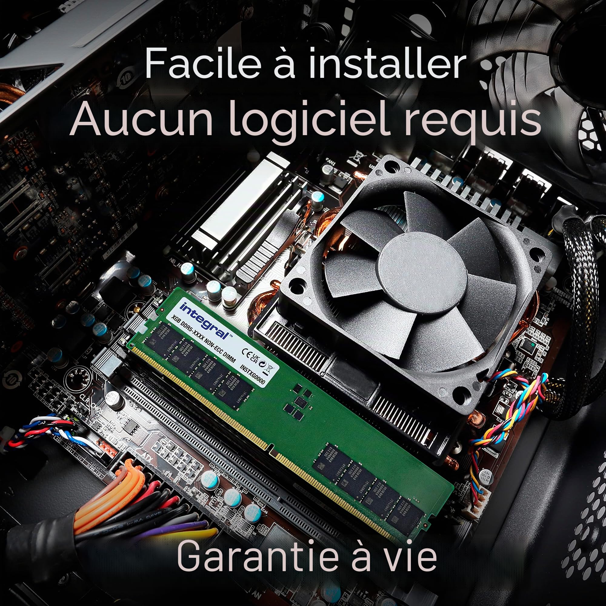 Integral 16GB Kit (2x8GB) DDR5 RAM 4800MHz DIMM Module de mémoire PC de Bureau