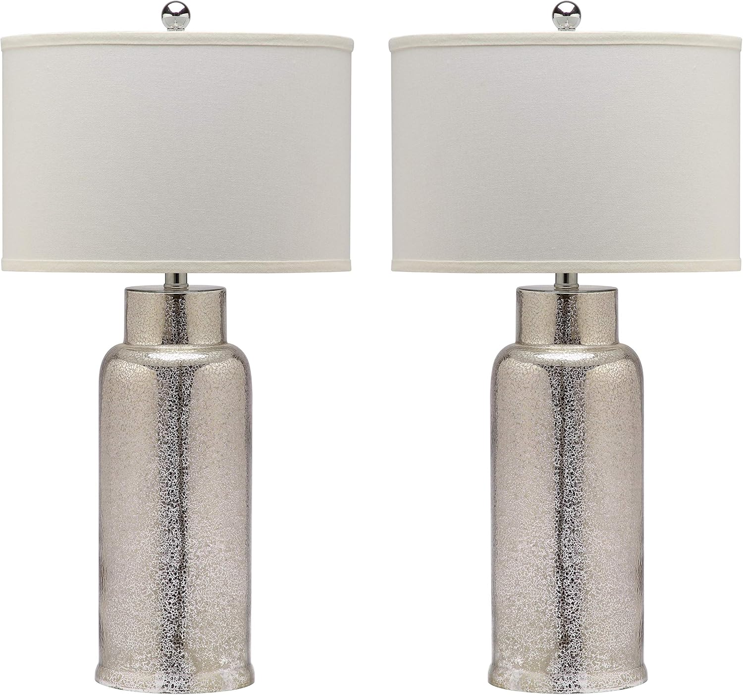 Best Cyber Deals 🔥 SAFAVIEH Lighting Collection Glass Bottle Ivory 30-inch Bedroom Living Room Home Office Desk Nightstand Table Lamp Set of 2 (LED Bulbs Included)