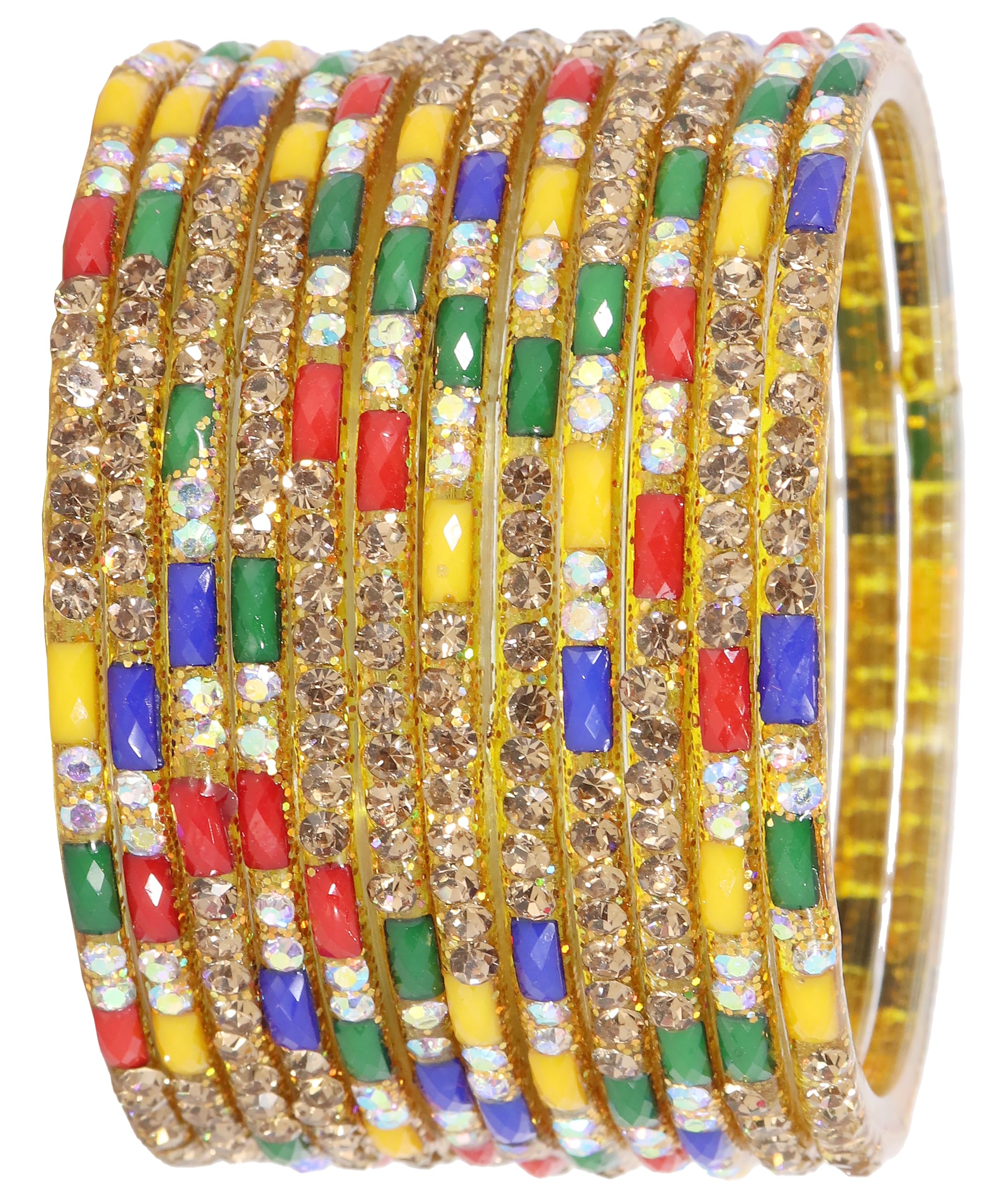 Stylish Green Glass Bangle Bracelet 2.8 Size