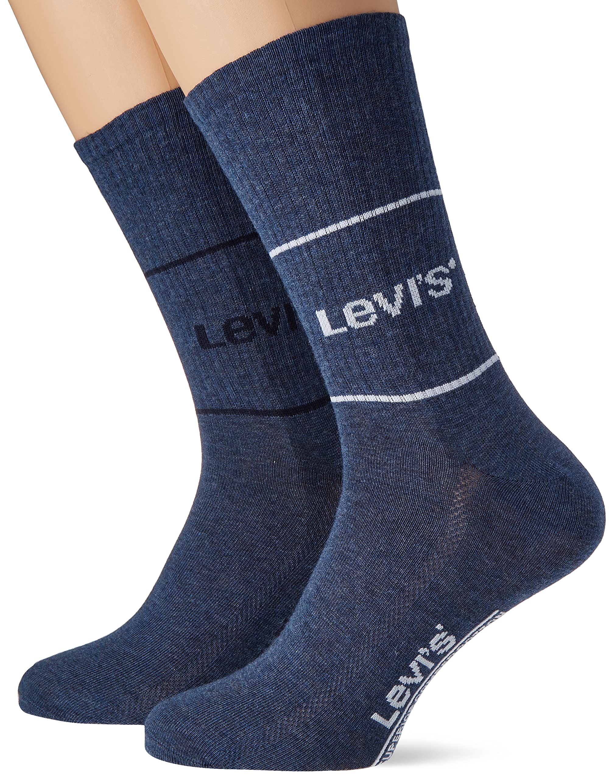 LEVIS unisex-adult Logo Sport Short Socks Short sock, denim, 43-46