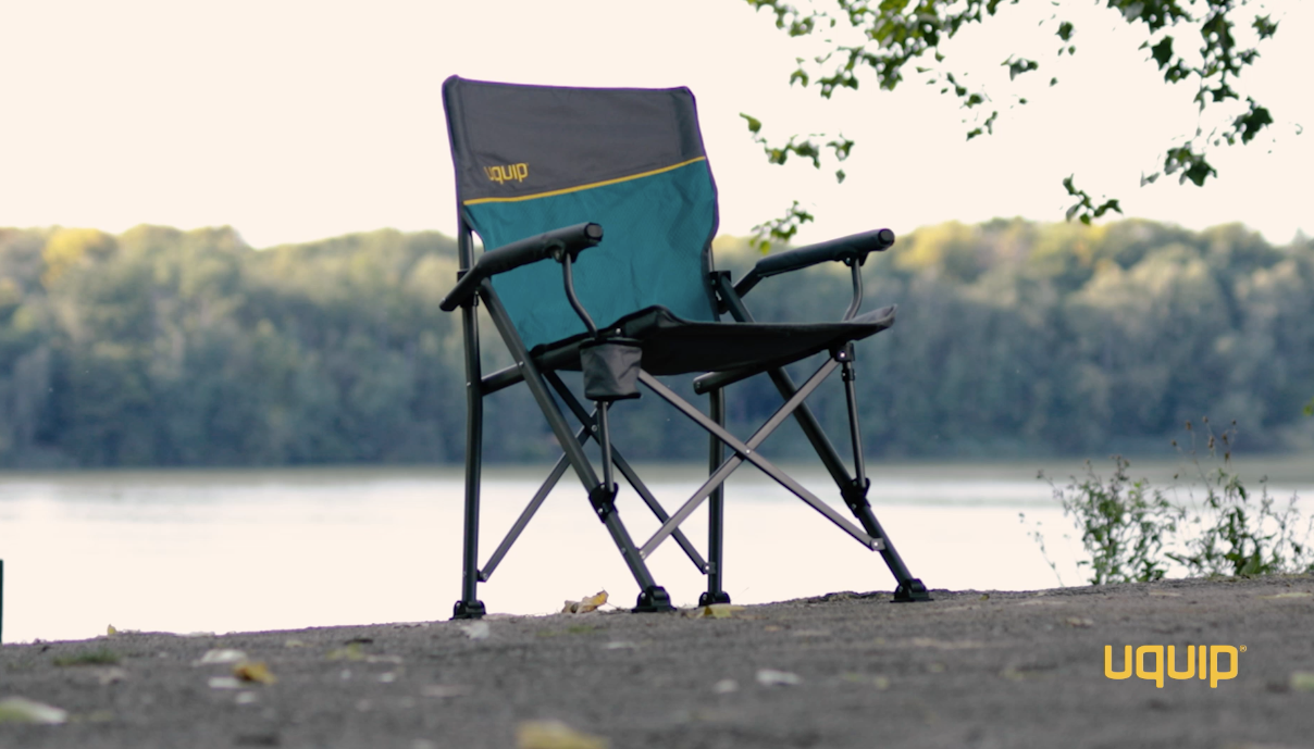 Sgabello Pieghevole Uquip Da Campeggio - Leggero, Portatile, Supporto 100 Kg, Blu/Grigio - Foto 8