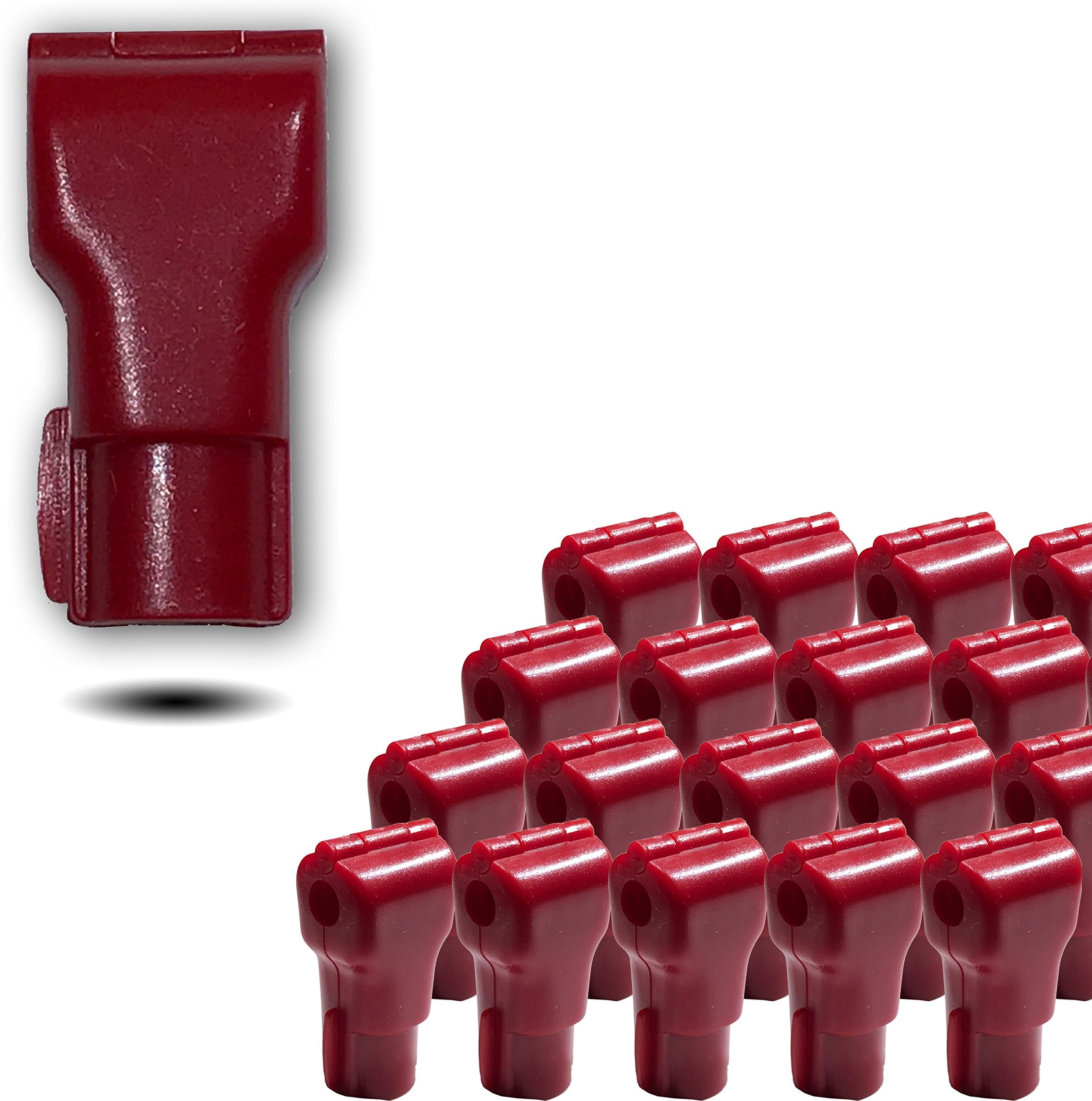 (50 pack) 6mm Red Plastic Retail Shop Security Display Hook Anti- Theft, Anti Sweep Stop Lock for Pegboard or Slat Wall (50 Red A Locks) UNLOCK KEY IS NOT INCLUDED