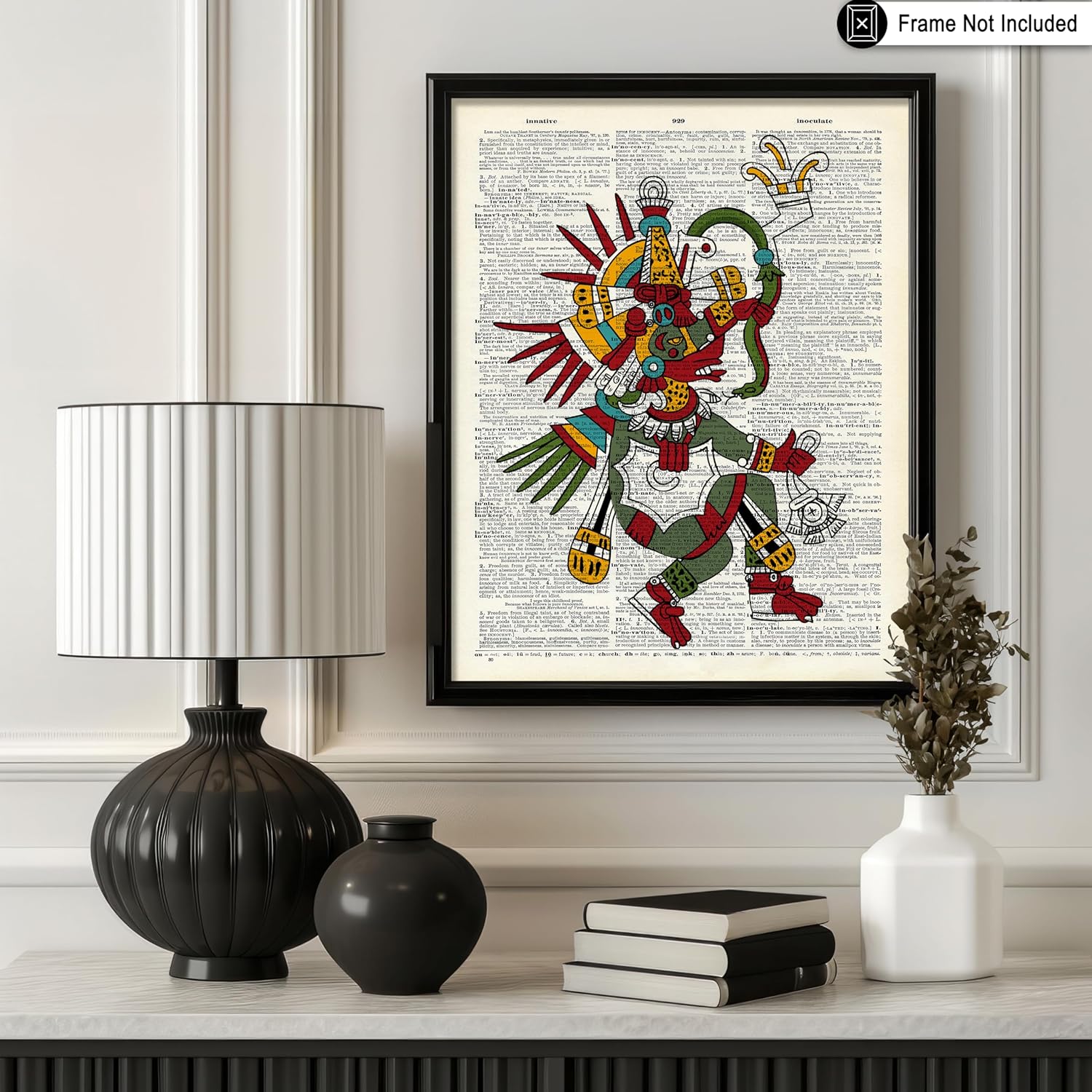 Poster Master Quetzalcoatl Print - Dictionary Poster - Feathered Serpent Art - Aztec Mythology Wall Design - Gift for Men & Women - Decor for Library, Office or Dorm - 16x20 UNFRAMED Wall Art