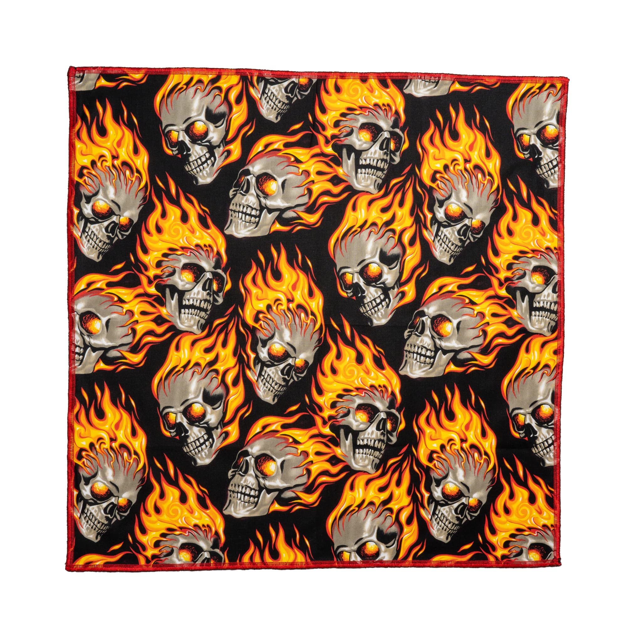 Skulls on Fire Flames Bandana