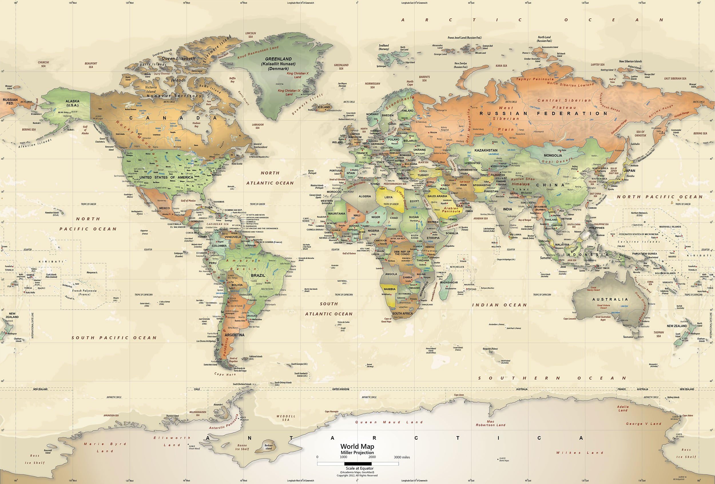 Academia Maps | World Map Mural | Antique Oceans | Giant 89x60 Inches, Self Sticking Map Wallpaper. Peel and Stick Wall Decal. Easy to Apply, Safe for Walls