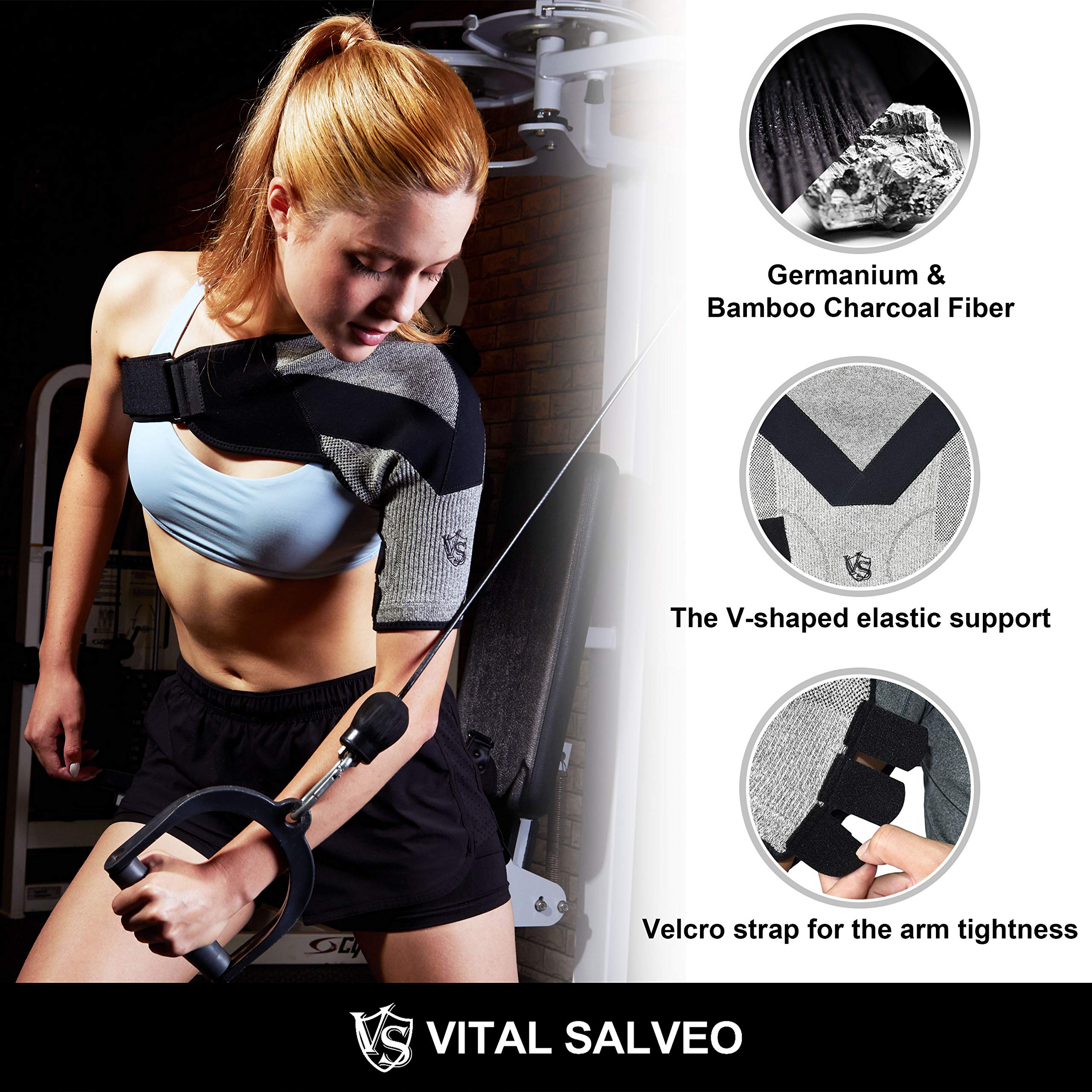 Vital Salveo Shoulder Brace Compression Sleeve Wrap with Support and