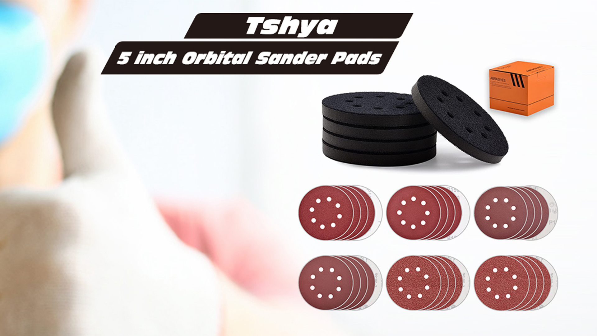 Toolant 5 Inch 9-Hole Sanding Discs 50-Pack - Hook & Loop, Zirconia, Compatible With Festool Sanders (60-800 Grit) - View #5
