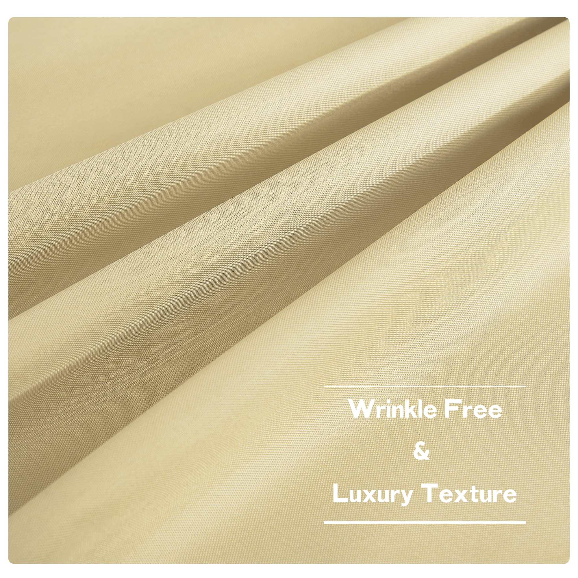 PONY DANCE Tende da Sole per Esterno con Anelli 2 Pezzi L 140 x A 213 cm Curtains Impermeabile Beige per Gazebo e Balconi Tende Termiche per Porta Esterna