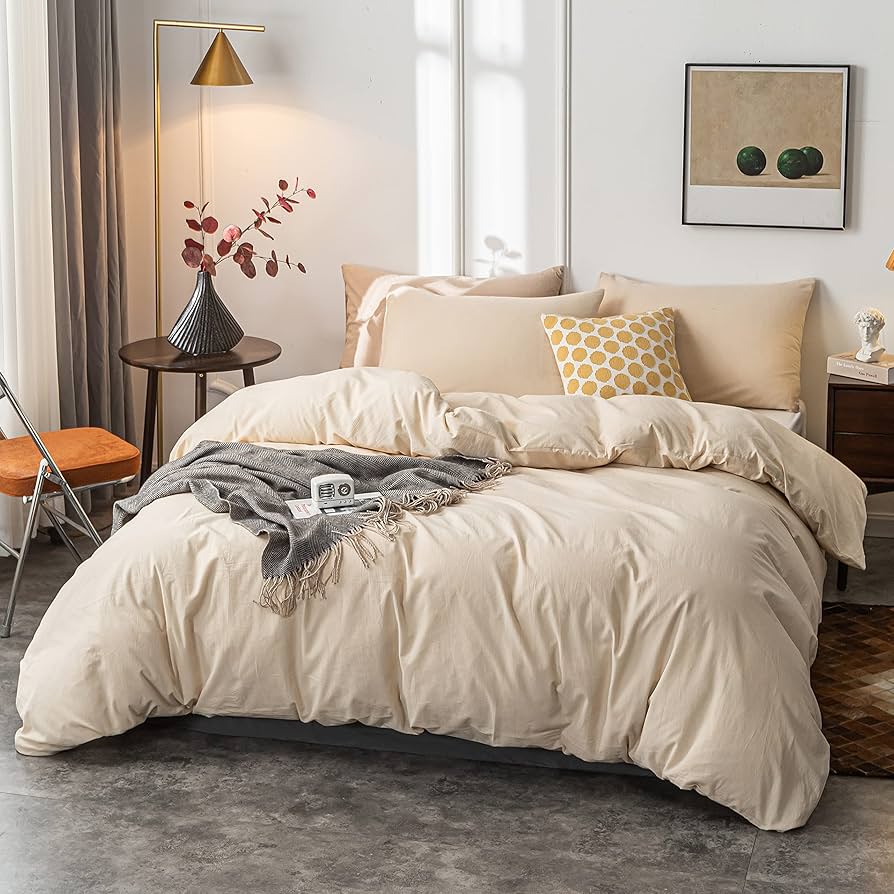 Amazon.com: Janlive Washed Cotton Duvet Cover Queen Ultra