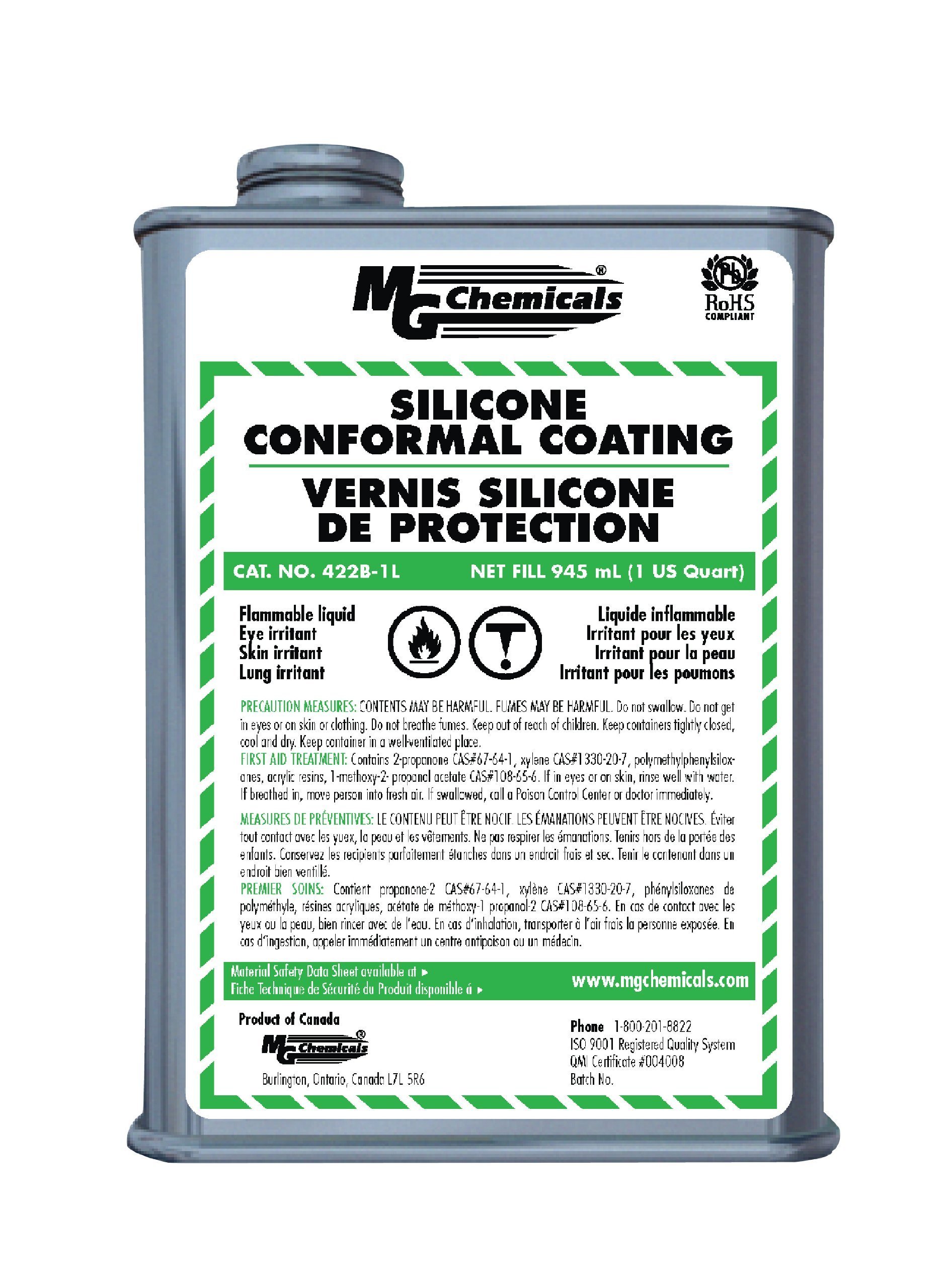 MG Chemicals - 422B-1L Silicone Conformal Coating, 1 Quart Can