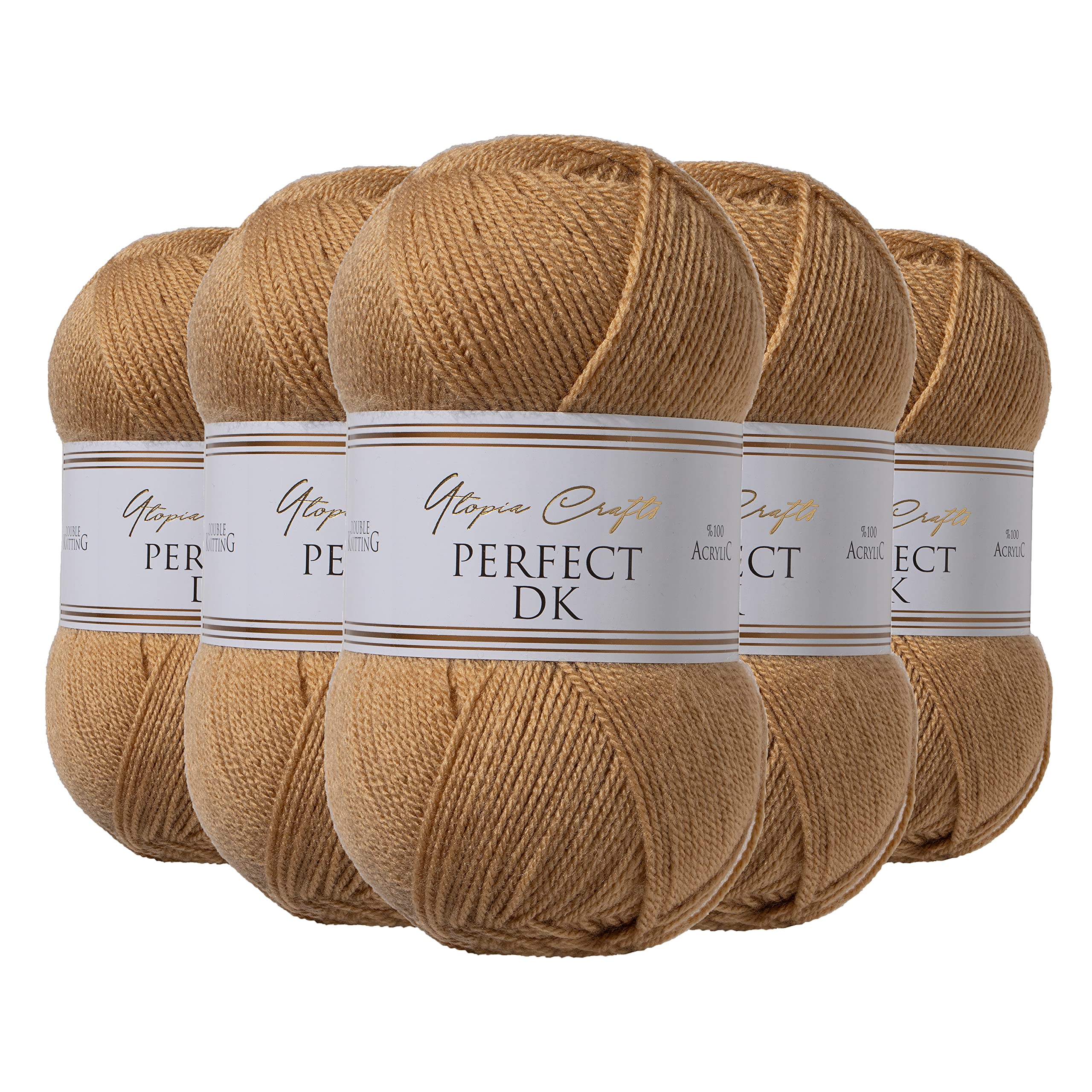Utopia Crafts DK Double Knitting Yarn 5X 100g (Biscotti)