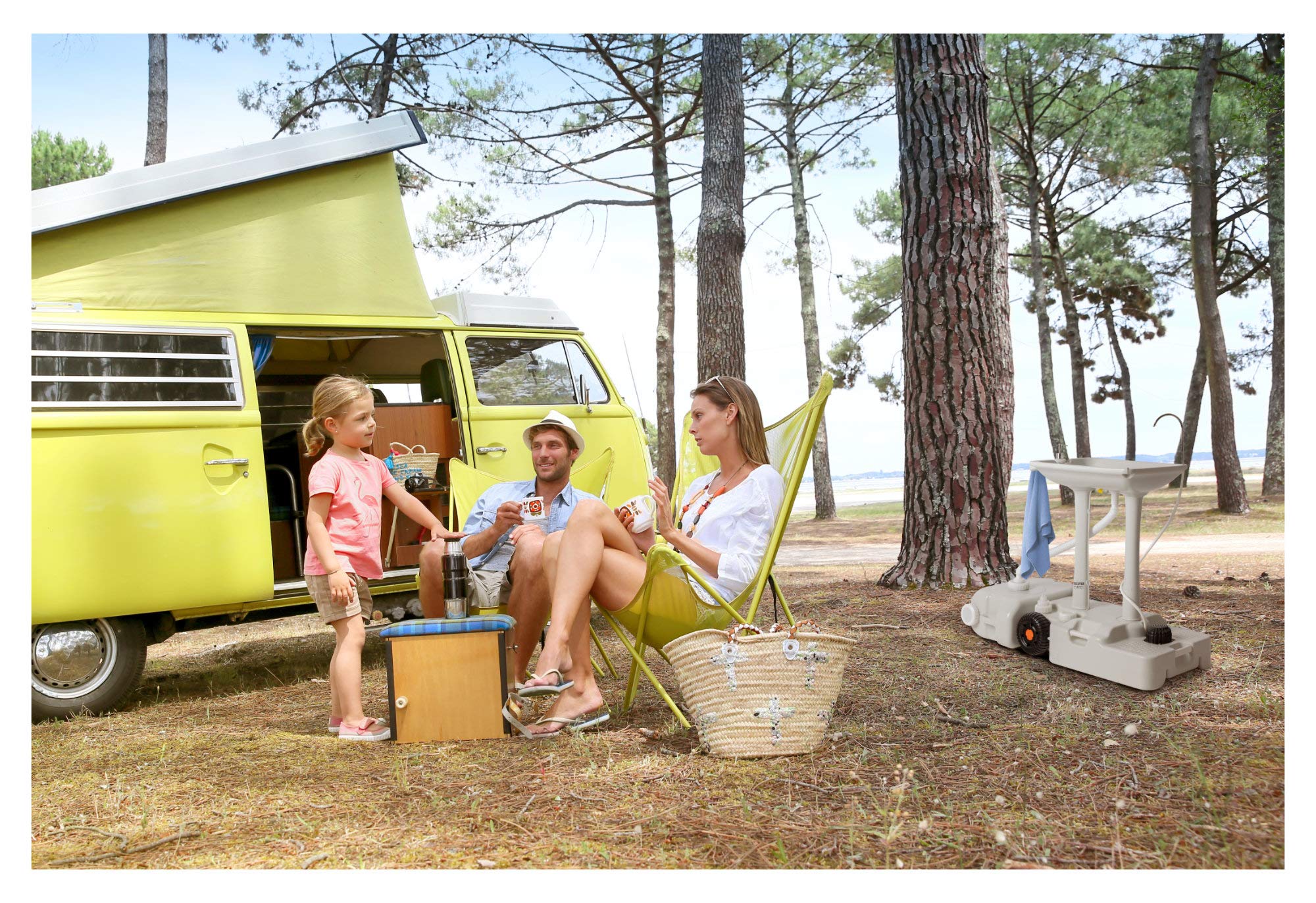 Stagecaptain PSW-30 Pro Quixie Lavabo portable pour camping set deluxe - Station de lavage mobile l'extérieur voyage avec réservoir d'eau à pompe mécanique - Évier chariot réservoir d'eaux usées