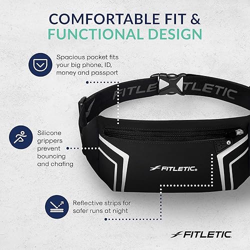 Miniatura 5 de Fitletic Cinturón deportivo moderno para correr para hombres y mujeres, bolsa resistente al agua, se adapta a todos los teléfonos inteligentes,