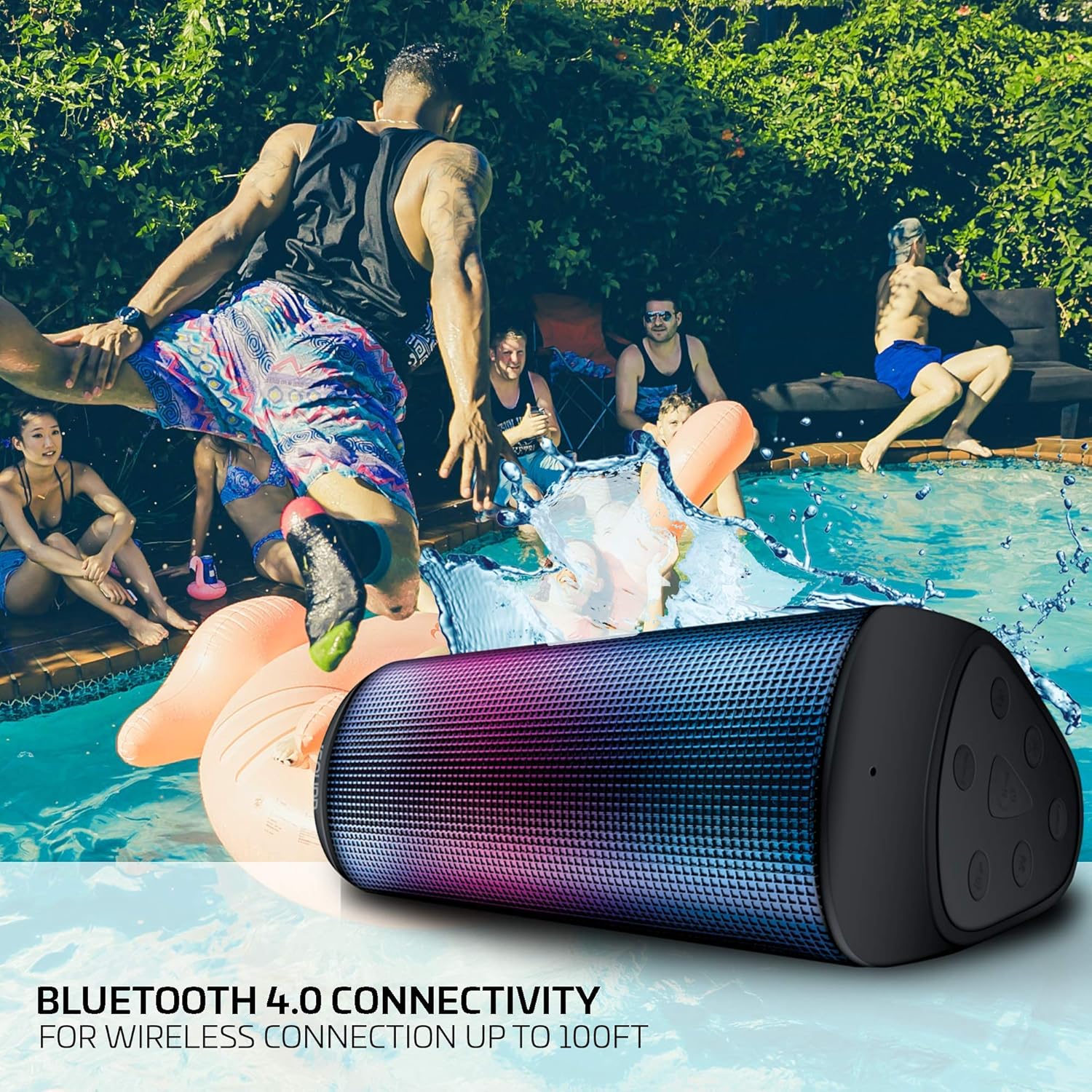🛒 Flаѕh Sаlе iSound iGlowSound Tower - Light Up Portable Bluetooth Speaker - 5 LED Lighting Modes - IPX4 Water Resistant - Dual Drivers - Speakerphone - 8 Hours Playtime - 100 Feet Range - Music Controls - NFC Pairing, Black