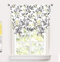 Vista 16 de DriftAway Cortinas con Lazos para Ventanas Ryan Sketch Ramas Florales Hojas Opacas con Forro Cortina con Lazos Ajustable Estilo Globo con Bolsillo