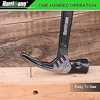 Vista 7 de HURRICANE Martillo de garra de 20 onzas con soporte magnético para clavos, martillo de garra recta con mango absorbente de golpes, martillo forjado