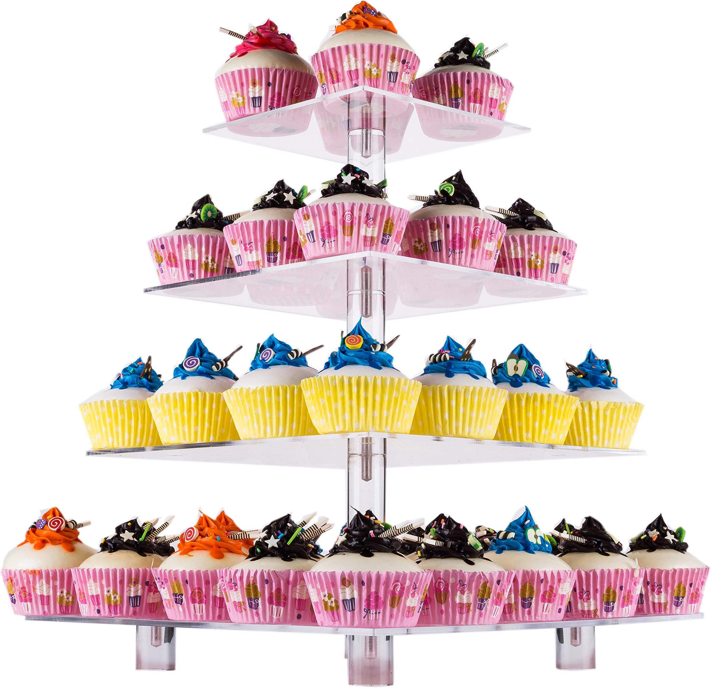 4.7ยกยฑ Spacing Wedding Acrylic 4 Tiers Cupcake Stand With Base ยกยญ