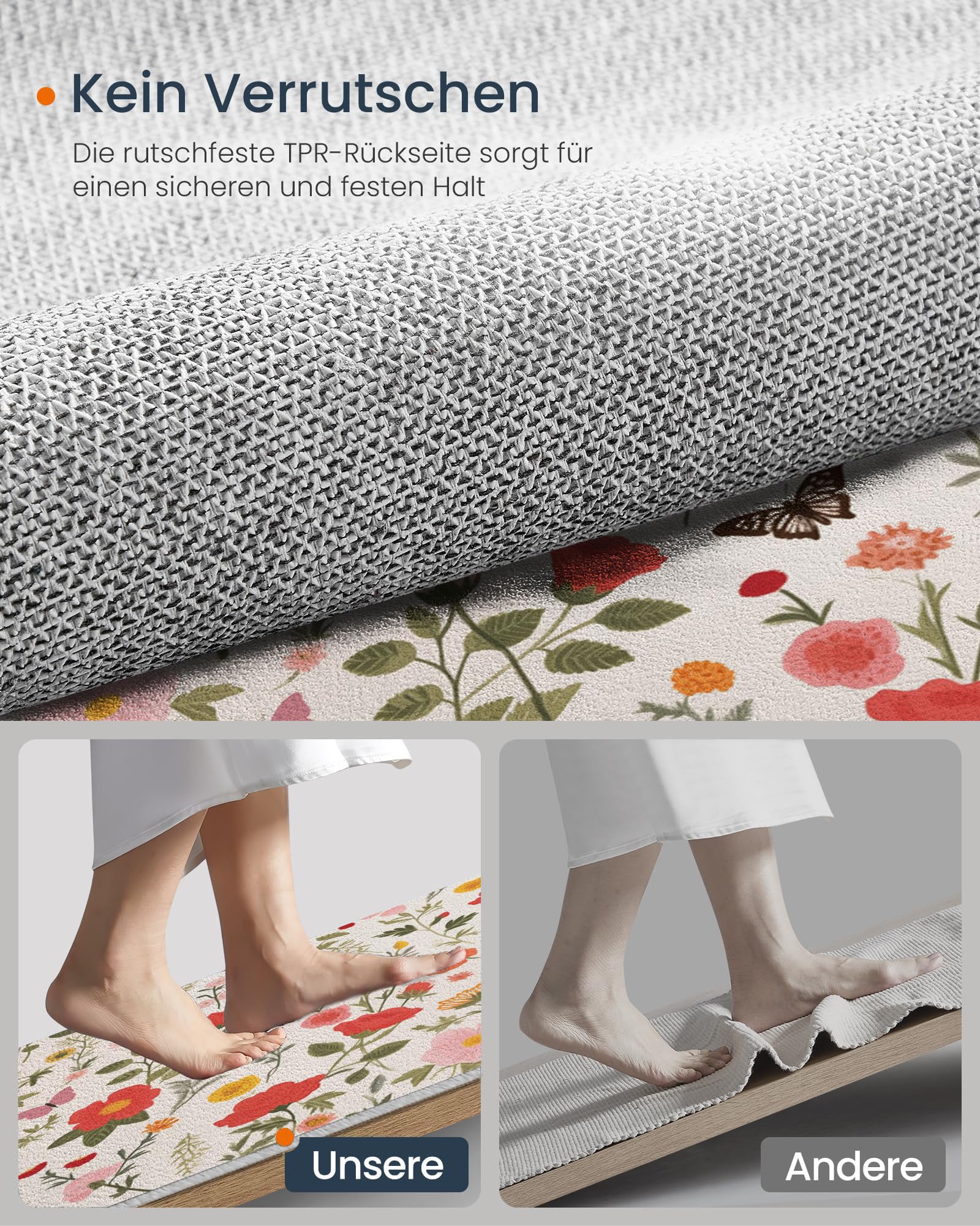 Tappeto Salotto Rotondo Grande Pelo Corto, Estetica Delle Piante Grandi Antiscivolo Tondo Moquette,Rose Selvatiche Farfalle Bambini Camera,Domestica Decor Tappeti (Ø 180 cm,Rosa)