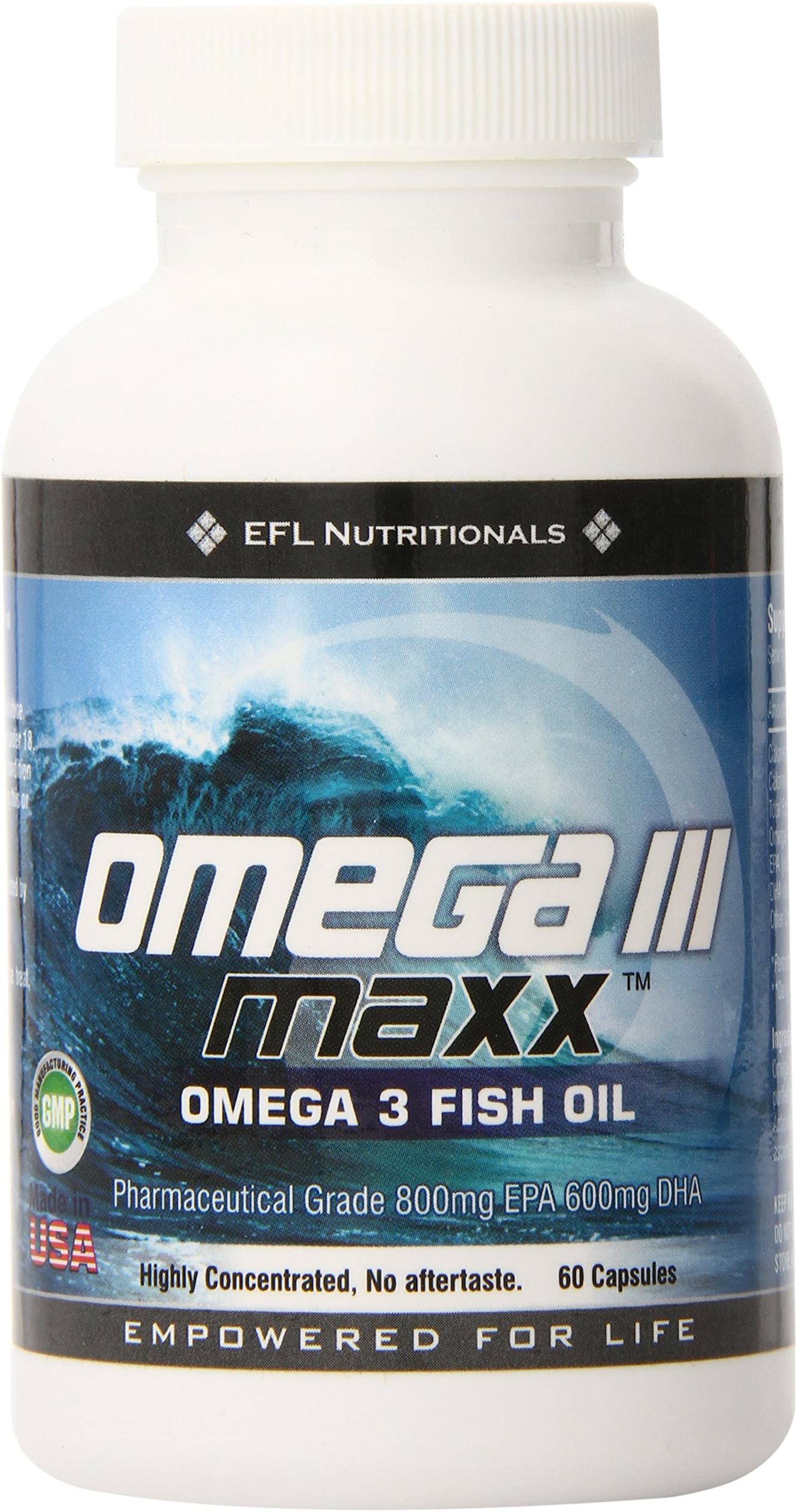 EFL Nutritionals Omega lll MAXX Omega 3 Fish Oil, 60 Count