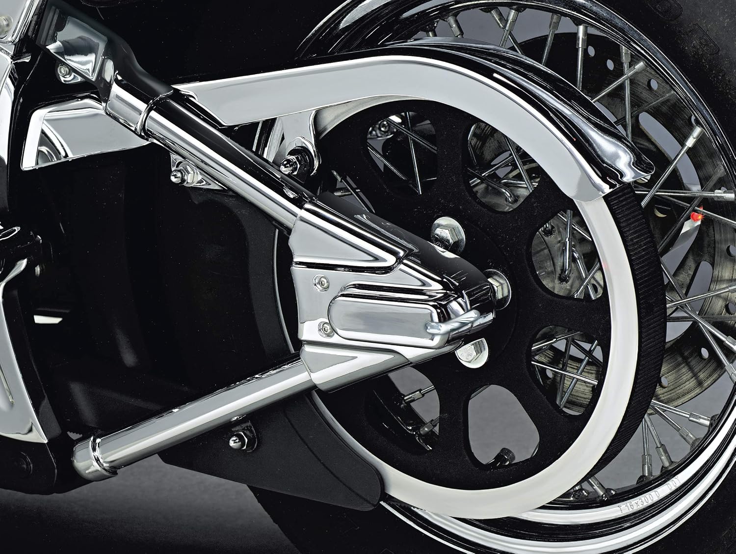 Kuryakyn 8256 Motorcycle Accent Accessory: Swingarm Covers for 2000-07 Harley-Davidson Softail Motorcycles, Chrome