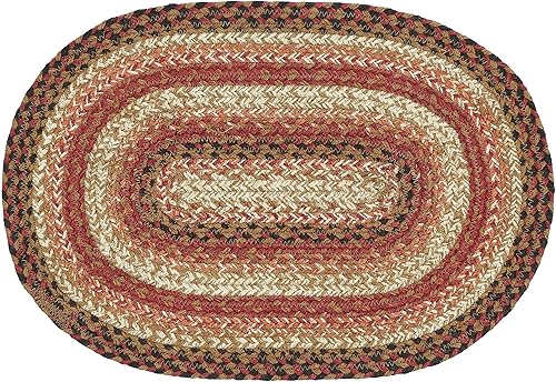 Miniatura 4 de VHC Brands Mantel individual de mesa de especias de jengibre, naranja rojo natural, mezcla de yute, ovalado, 12 x 18 pulgadas