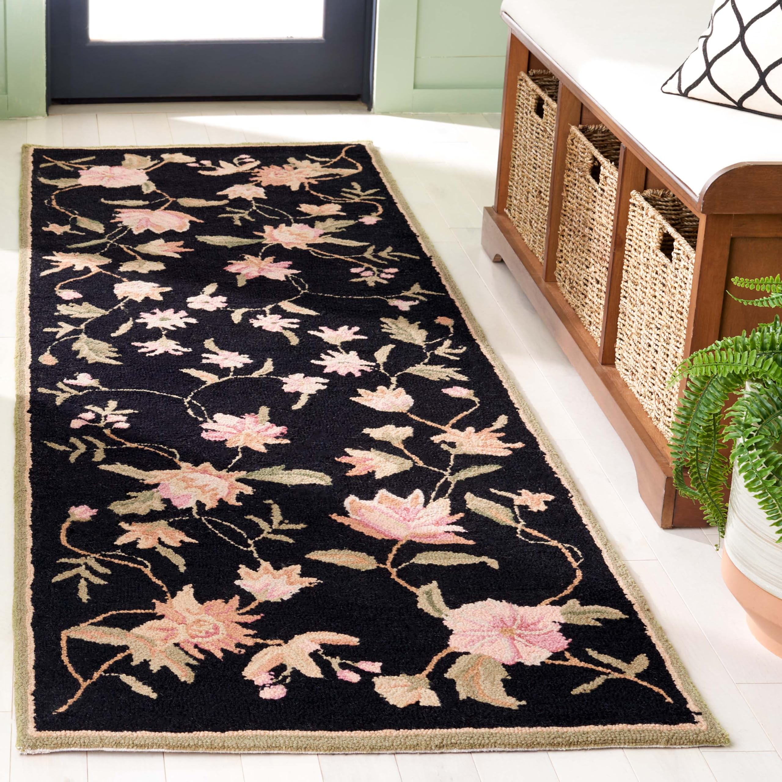 Tapis Coureur Safavieh Main Bourgogne/Ivoire 2'6 X 8' - Facile D'entretien