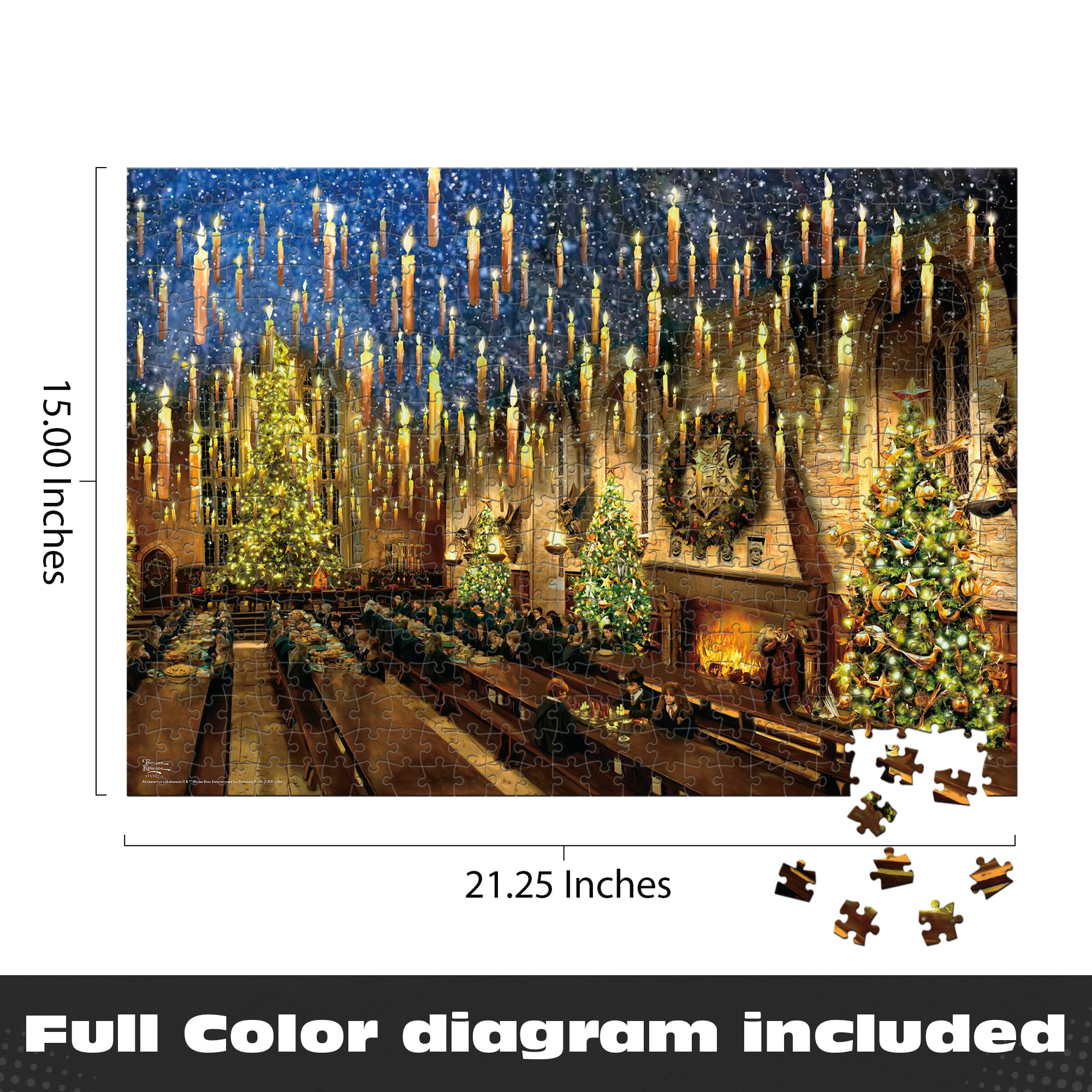 Ceaco - Silver Select - Kinkade - Harry Potter - The Great Hall - 500 Piece Jigsaw Puzzle for Adults -Challenging Puzzle Perfect for Game Nights