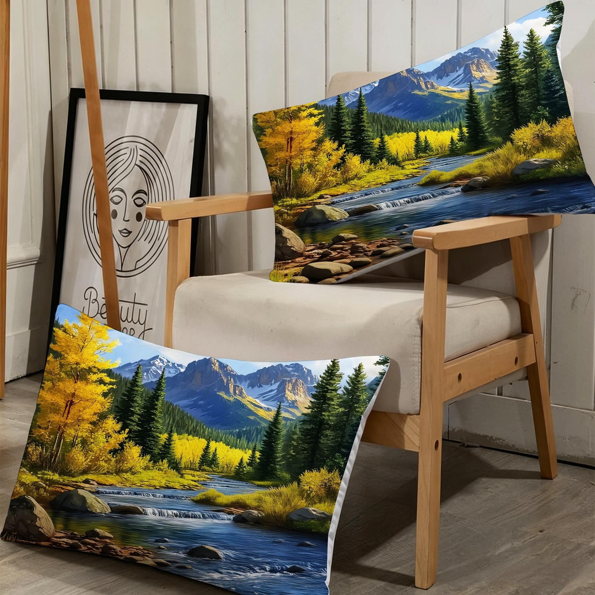 Copripiumino Matrimoniale Abete Giallo 260x240, ZQ9144 | Traspiranti Durevoli Microfibra, per Tutta la Famiglia, Matrimoniale, per Tutte le Stagioni, con 2 Federe 50x80 cm