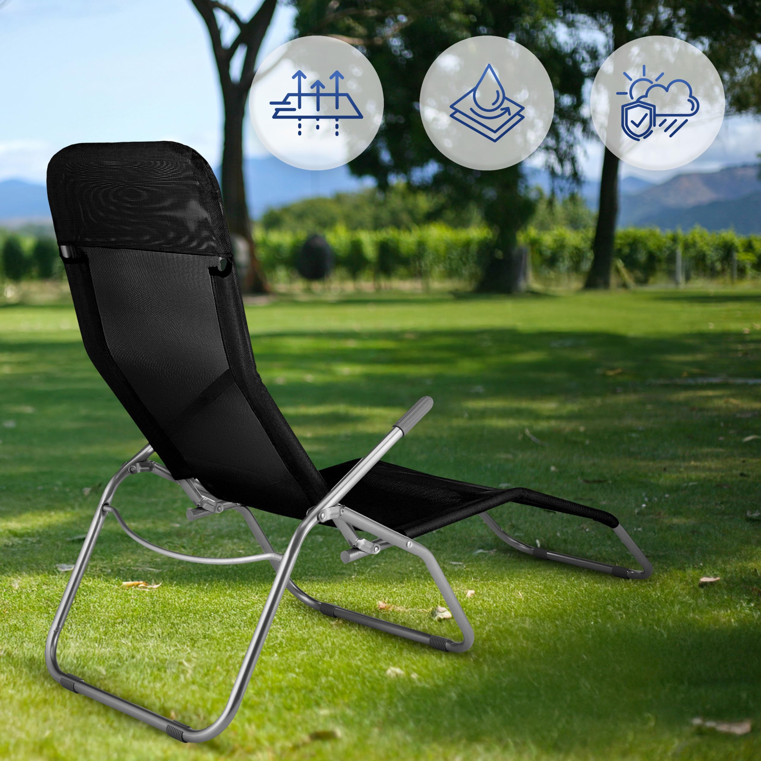 Sedia da giardino pieghevole lettino fino a 130 kg