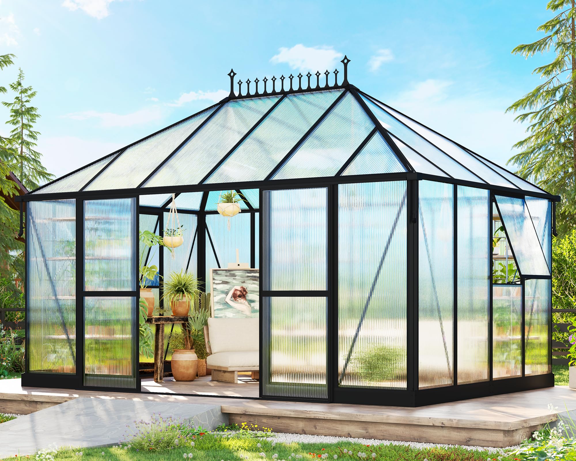 Amazon.com : ZIENLIFE 14×9.7×10 FT Outdoor Polycarbonate