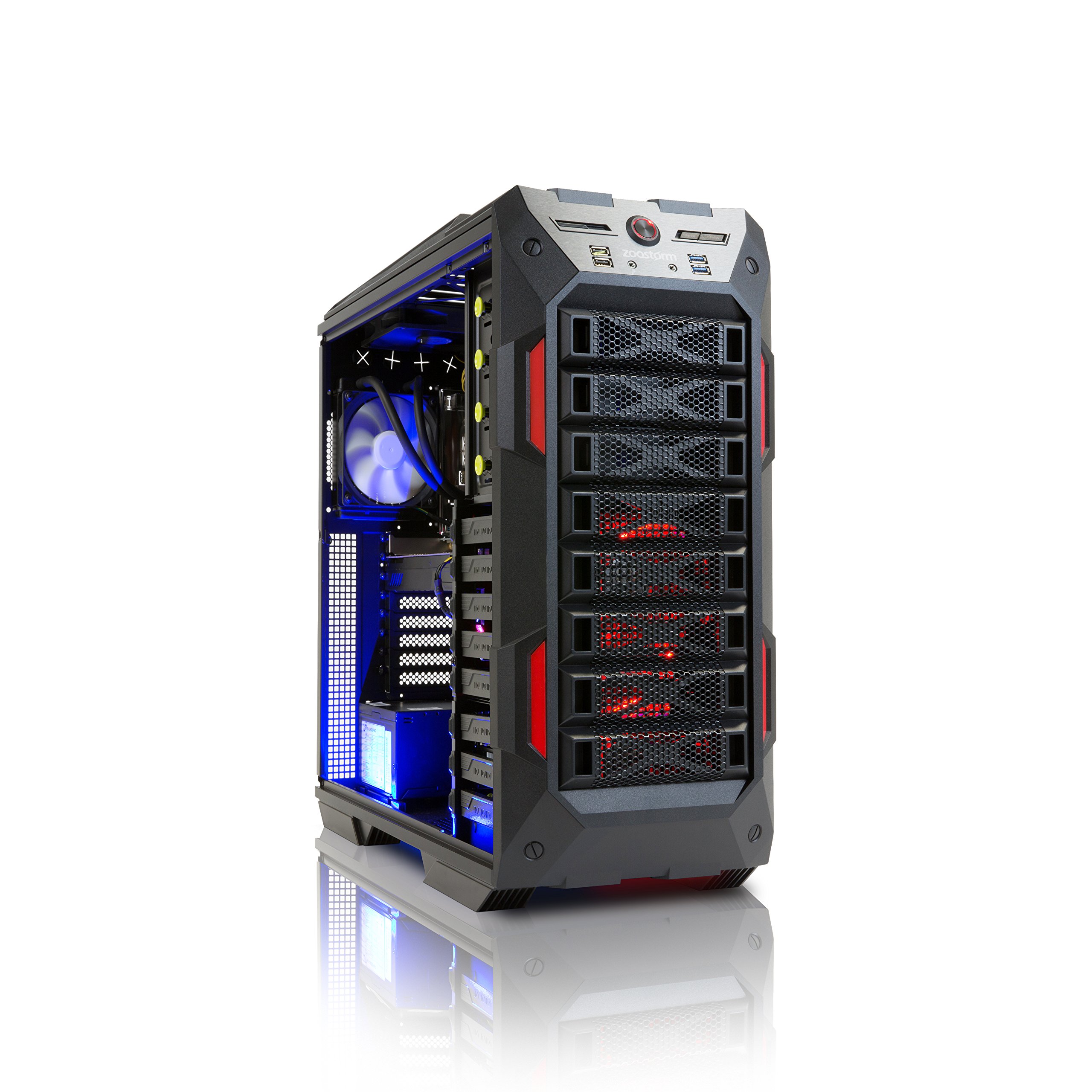 StormForce Typhoon Gaming Desktop PC - (Black) (AMD Ryzen 1700X, 16 GB RAM, 2 TB HDD, 256 GB SSD, DVD-RW, Nvidia GeForce GTX 1070 8 GB, Wi-Fi, Windows 10 Home)