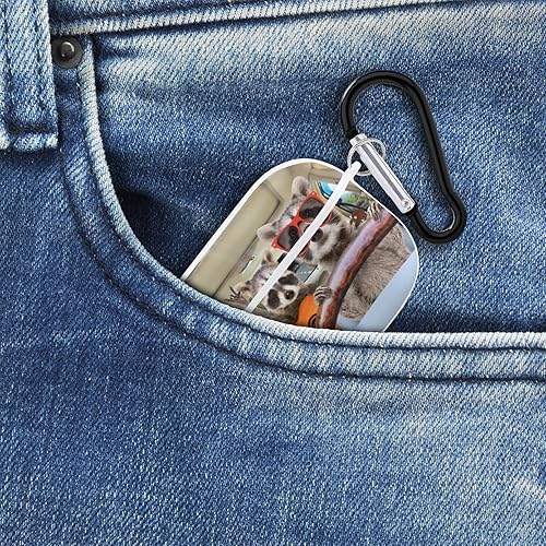 Miniatura 8 de Funda para Airpods Pro con estampado de mapache divertido con llavero de protección completa, duradera, a prueba de golpes, funda rígida de PC para