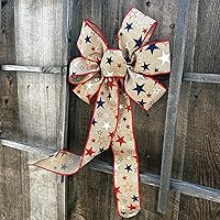 Vista 173 de Arco de corona de arpillera negra con alambre, 10 pulgadas de ancho, colas largas de 18 pulgadas, cinta de Navidad, decoración de puerta delantera