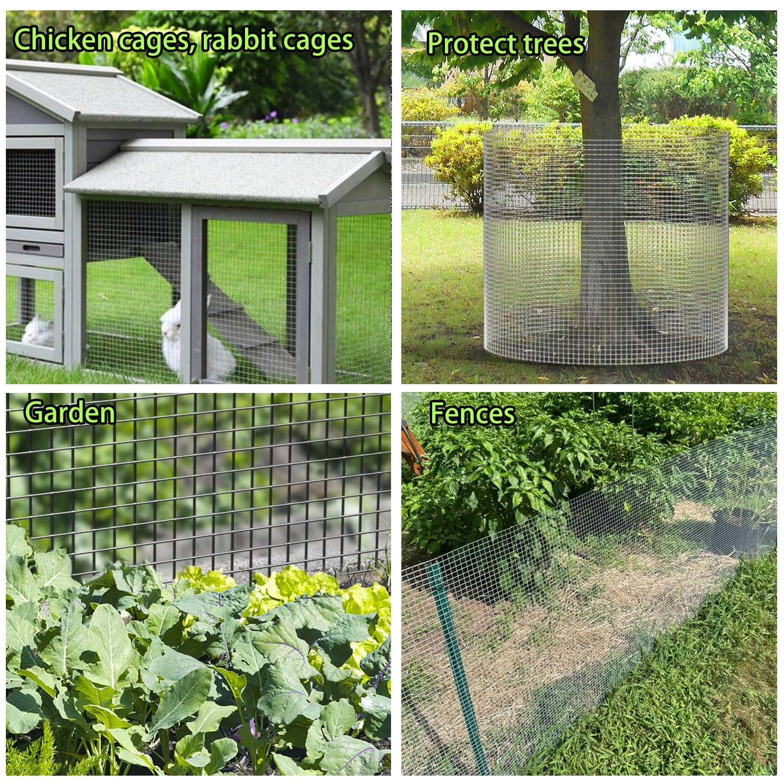 Malla Electrosoldada, Tela Metálica De Acero Inoxidable, Malla Cuadrada Alambre para Pollos Valla Paneles Barrera para Jardinería Pajarera,Malla de Alambre, malla ganadera(1.2mx5m(47.2inx16.4ft))