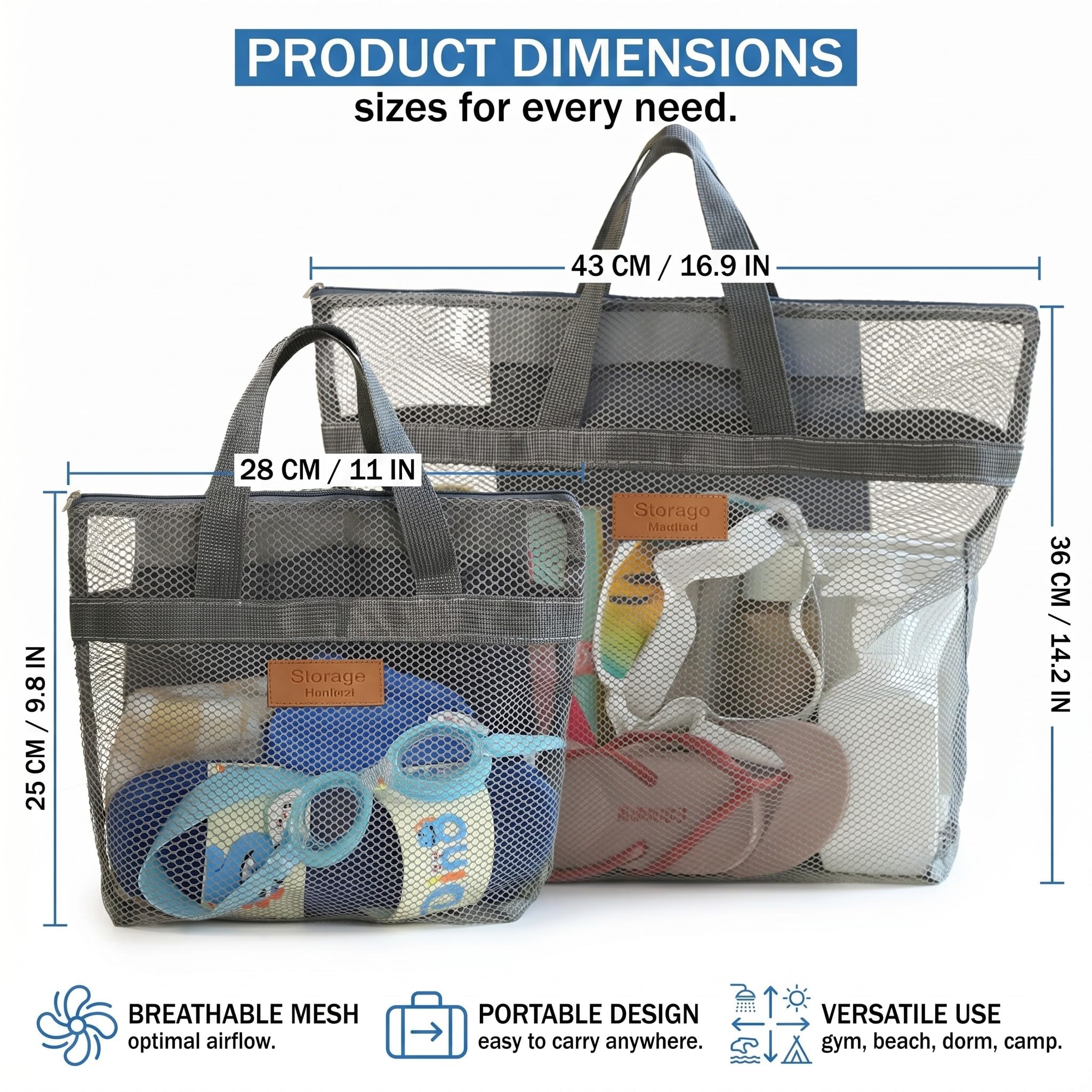 2 Pezzi Borsa Trasparente, Doccia Portatile da Campeggio e Sacca per Doccia da Campeggio, con Organizer e Portaoggetti da Appendere, Ideale come Portaoggetti Doccia per Spiaggia, Palestra, Viaggio