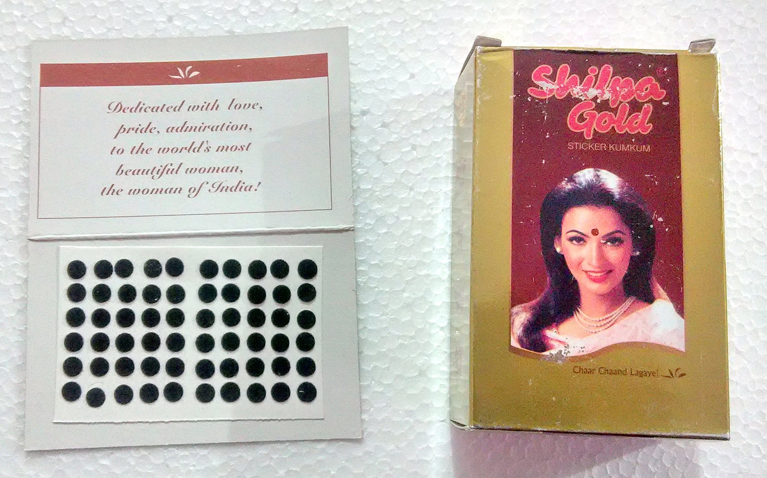 Shilpa Gold Sticker Kumkum Black Bindi (Size Dr-6)