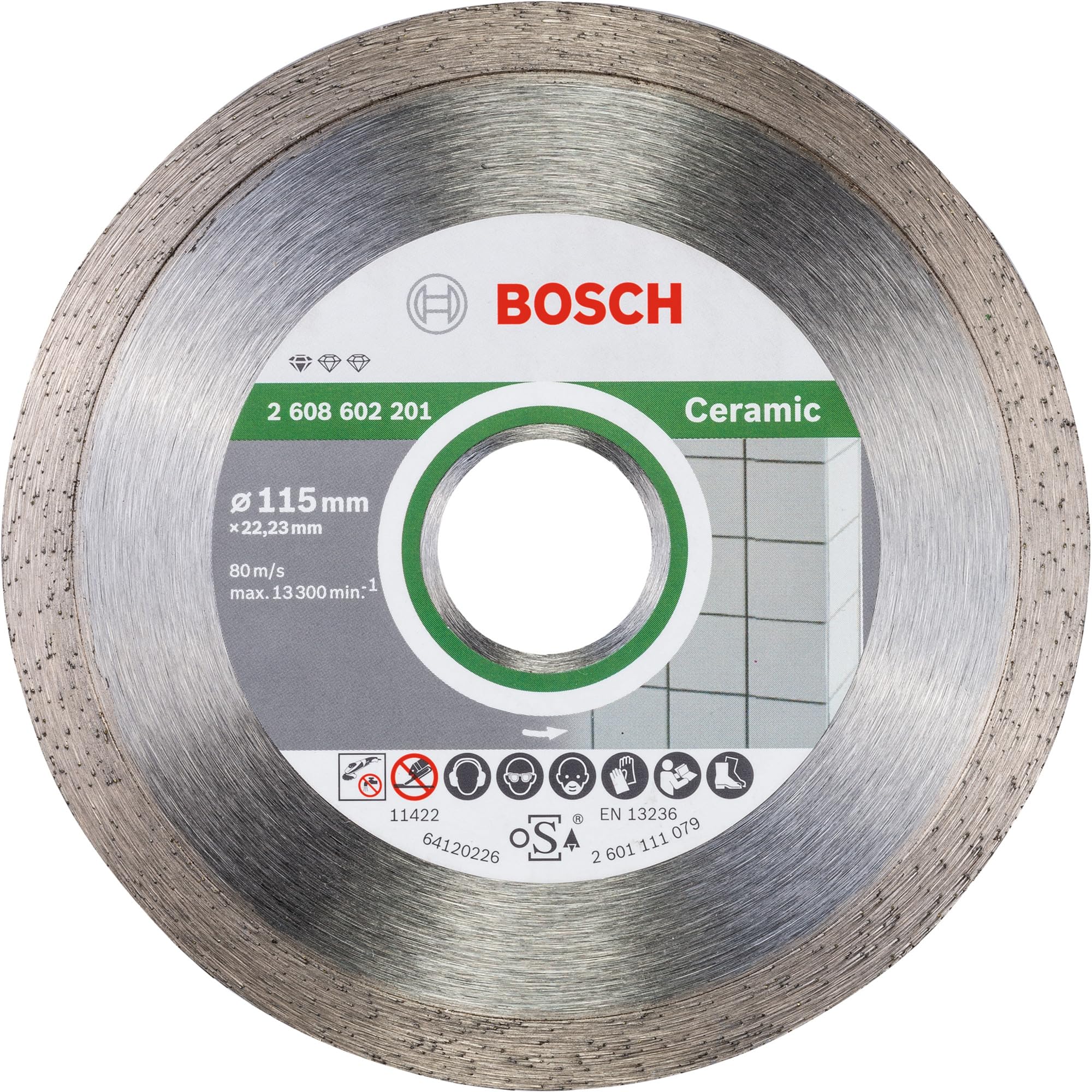 Bosch Standard Seri Seramik İçin, 9+1 Elmas Kesme Diski Set 115 mm