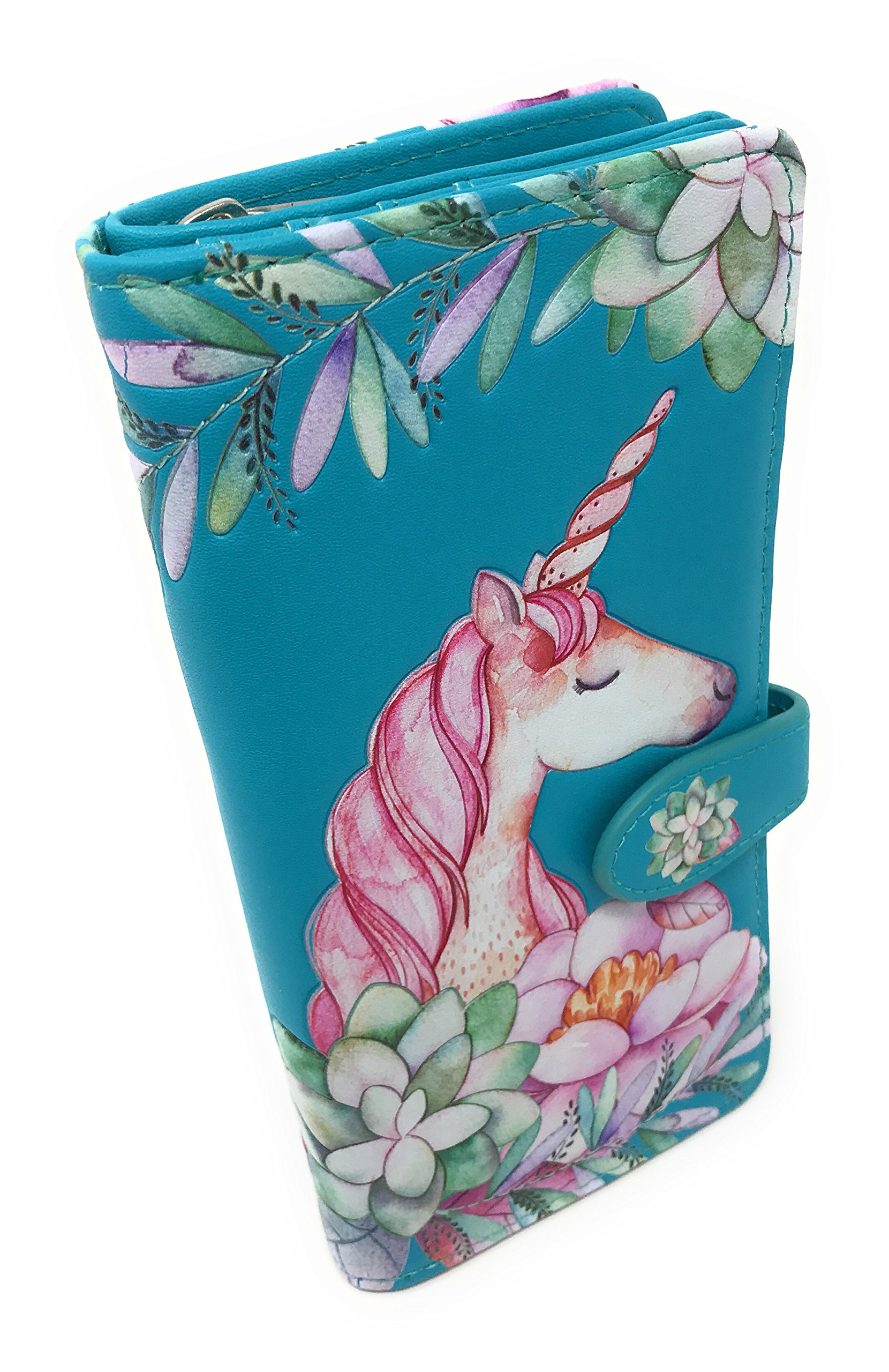 Shag Wear Large Shark Pattern Women's BiFold Wallet Pink Vegan Leather 7