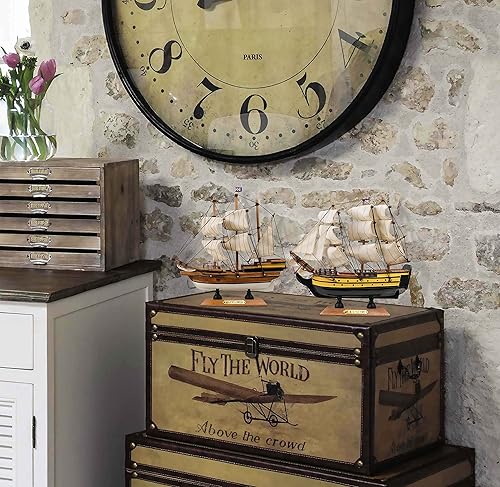 Miniatura 4 de SAILINGSTORY - Modelo de madera para velero, modelo de velero, decoración Mayflower, Victory 9.5 pulgadas, juego de 2 unidades