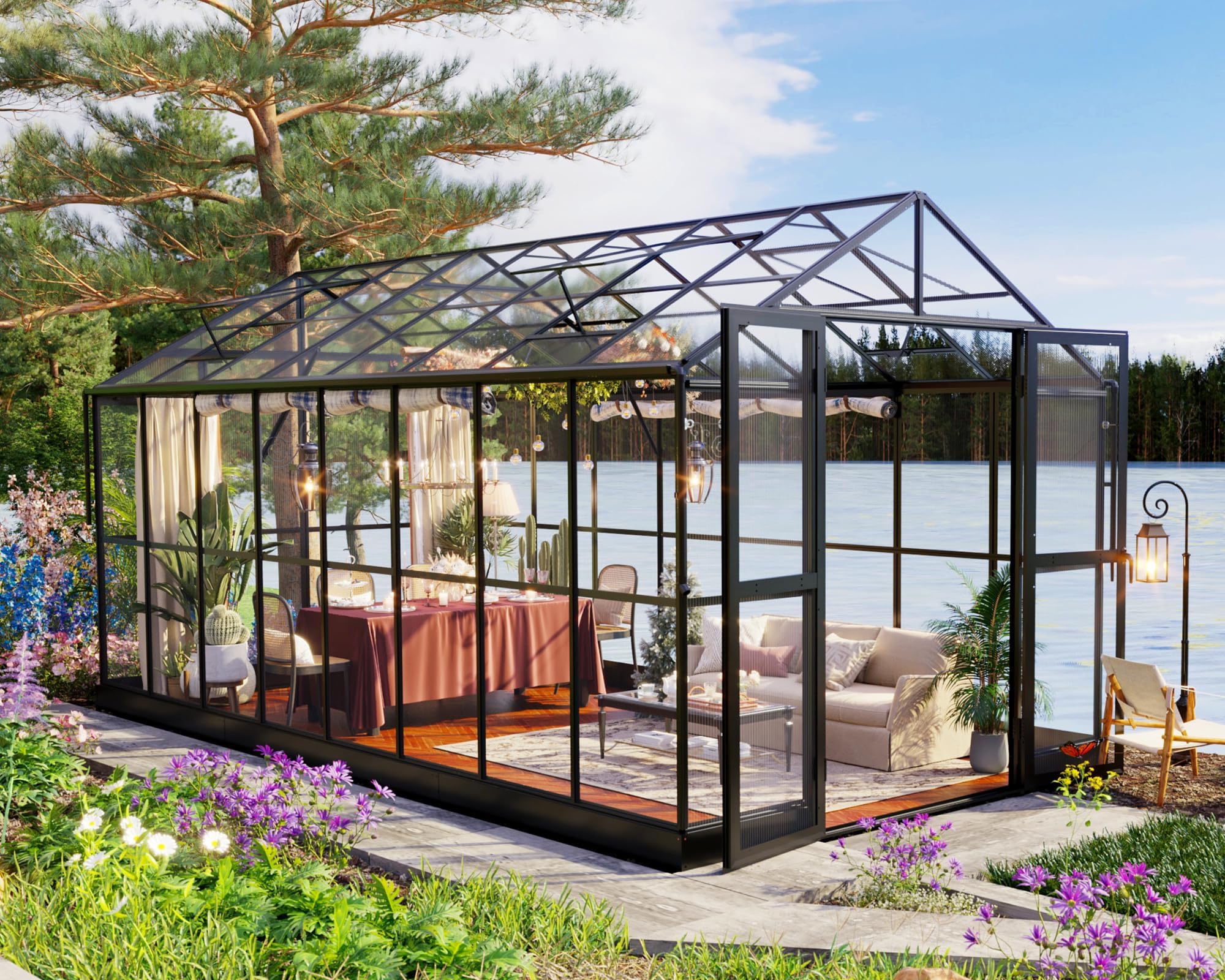 Jocisland 7.5x15.7ft Aluminum Greenhouse