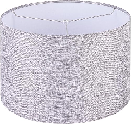 Miniatura 1 de Wellmet Pantalla de 14 x 14 x 11 pulgadas, requiere montaje para lámpara de mesa, lámpara de noche, lámpara de pie, pantalla de tambor de tela,