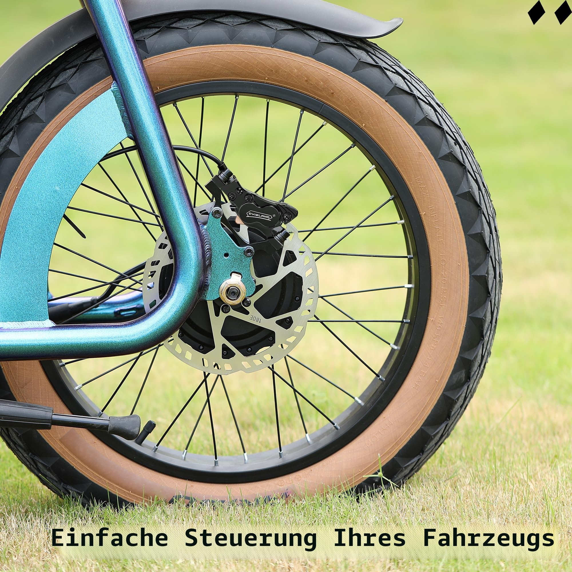 E-Bike Hydraulisches Scheibenbremsen Set 4-Kolben/2-Kolben, 2-pin/3-pin Vorinstallierter Mineralöl-Bremsensatz, Mit 2 Stück 180mm Rotoren