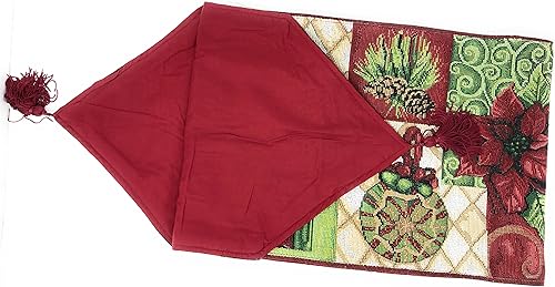 Miniatura 2 de Tache Home Fashion Holiday Tidings - Tapiz decorativo para festividades navideñas, 13 x 72 pulgadas, marfil, beige, rojo, borgoña, verde