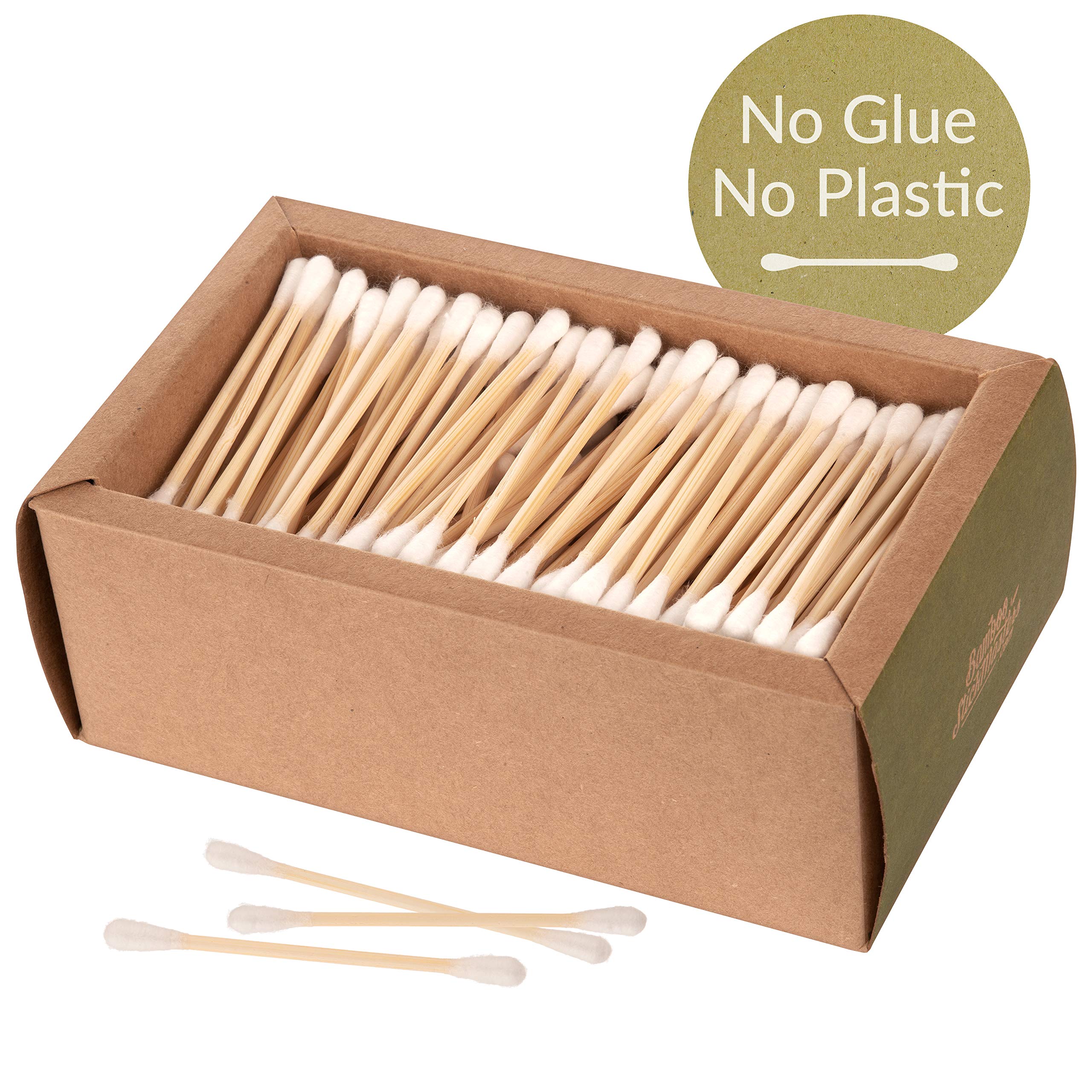 300 cotton fioc di bambù | 100% ecologici Q Tips | Buds per la pulizia delle orecchie in legno naturale | senza plastica | imballaggio ecologico
