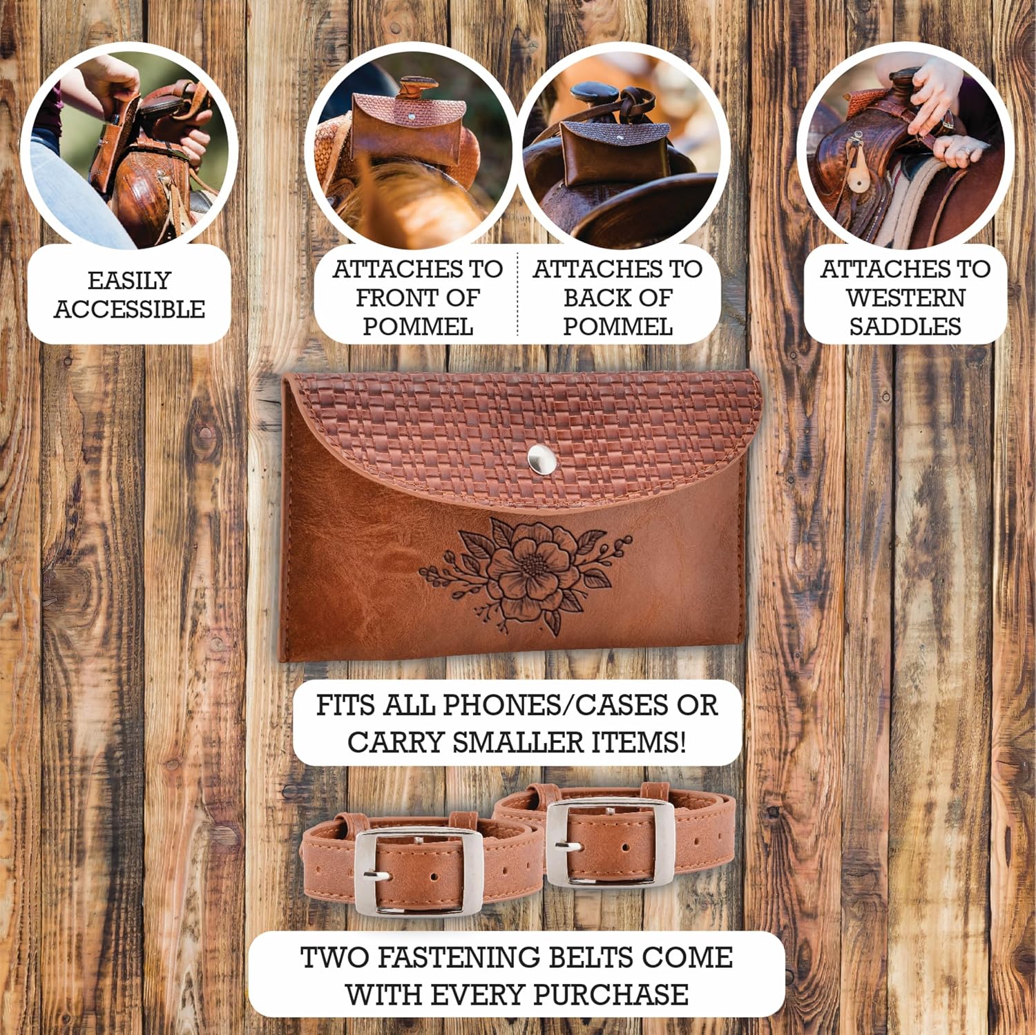 STARKENBURG COMPANY Custom Horse Saddle Bag, Original Design, Saddle Phone Holder, Horse Tack, Horse Gifts, Horse Stuff, Horse Gifts for Women Equestrian