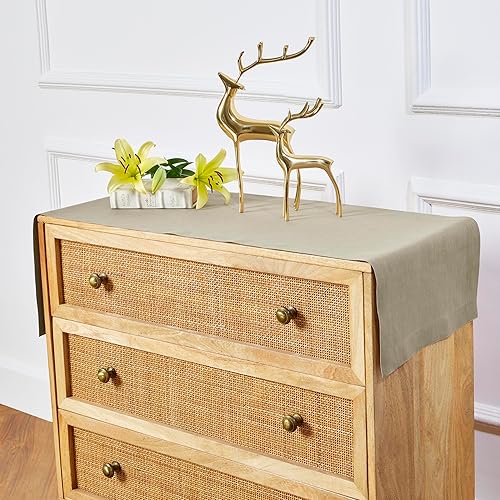 Miniatura 10 de Solino Home Camino de mesa de lino, 14 x 90 pulgadas, lino europeo, azul marino, Fete, hecho a mano con tela de lino 100% puro