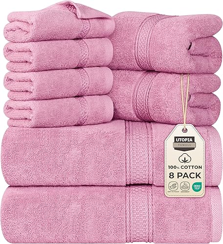 Miniatura 1 de Utopia Towels - Juego de toallas, 2 toallas de baño, 2 toallas de manos y 4 toallas para la cara, toallas de algodón hilado en anillo de 600 GSM,