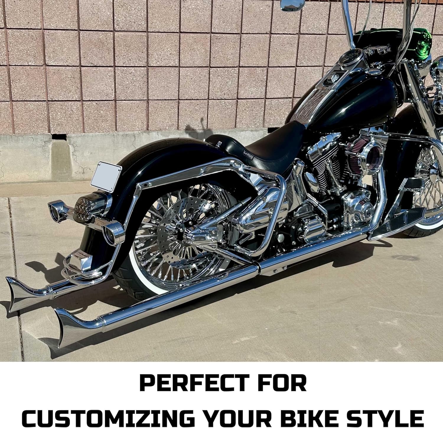 FatFlex 21 * 3.5'' Anti-rust Front Wheel Rims with ABS for Harley Davidson Wheels, 2008-UP Softail Slim, Fat Boy, and Dyna, 3/8'' Stainless Steel Spokes, No Rusty Issue-2135FS-25SM-BCB