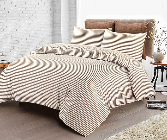 Adam Home Single Duvet Cover Set - 2 PCS Soft Microfiber single duvet cover with 1 Pillowcase (Beige, Single)