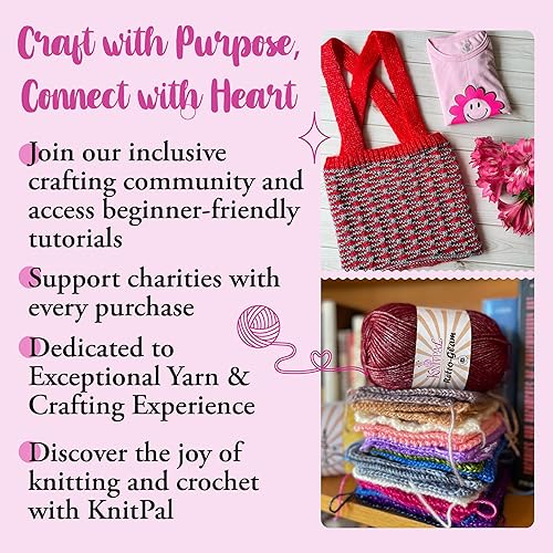 Miniatura 7 de Retro-Glam - Ovillo de lana metálico dorado para tejer, paquete de 4 unidades (1280 yardas14.11 oz), patrones libres, hilo brillante para tejer,